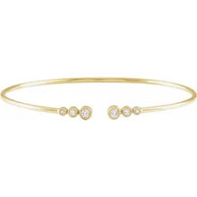 Load image into Gallery viewer, 14K Gold 1/4 cttw Natural Diamond Cuff 7&quot; Bracelet In Multiple Colors
