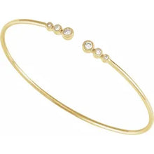 Load image into Gallery viewer, 14K Gold 1/4 cttw Natural Diamond Cuff 7&quot; Bracelet In Multiple Colors
