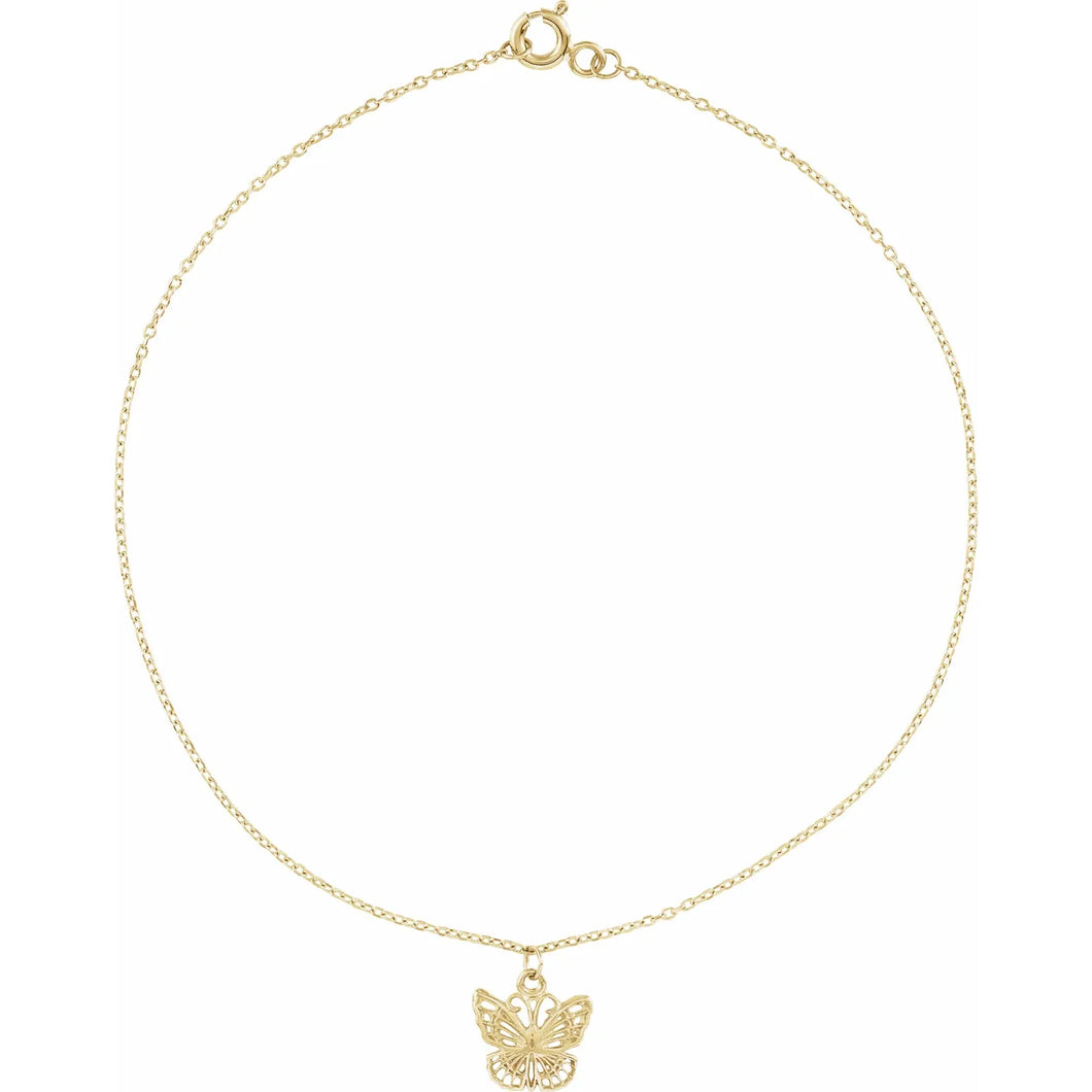 14K Yellow Gold Butterfly 9