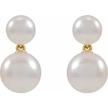 Load image into Gallery viewer, 14K Gold Cultured White Akoya Pearl Earrings In Multiple Colors
