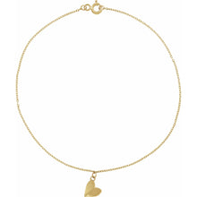 Load image into Gallery viewer, 14K Yellow Gold Heart 9&quot; Anklet
