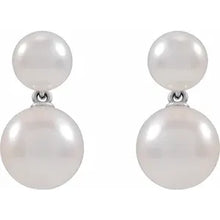 Load image into Gallery viewer, 14K Gold Cultured White Akoya Pearl Earrings In Multiple Colors
