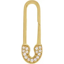 Load image into Gallery viewer, 14K Gold 1/10cttw Natural Diamond Safety Pin Bail In Multiple Colors
