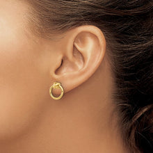 Load image into Gallery viewer, 10K Yellow Gold Polished Knot Circle Post Earrings
