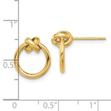 Load image into Gallery viewer, 10K Yellow Gold Polished Knot Circle Post Earrings
