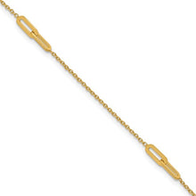 Load image into Gallery viewer, 10K Yellow Gold Polished Fancy 10&quot; Plus 1&quot; ext. Anklet
