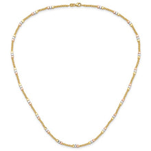 Load image into Gallery viewer, 10K Tri-color Diamond-cut Beaded 18&quot; Necklace
