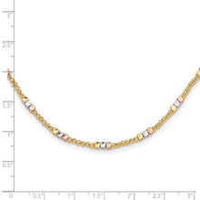 Load image into Gallery viewer, 10K Tri-color Diamond-cut Beaded 18&quot; Necklace
