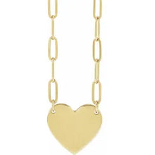 Load image into Gallery viewer, 14K Gold Heart 18&quot; Necklace In Multiple Colors

