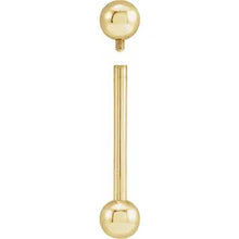 Load image into Gallery viewer, 14K Gold 4mm Straight Internally Threaded Tongue Barbell In Multiple Colors
