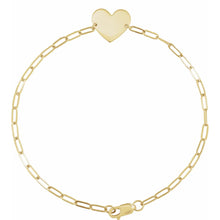 Load image into Gallery viewer, 14K Gold Heart 7&quot; Bracelet In Multiple Colors
