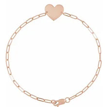 Load image into Gallery viewer, 14K Gold Heart 7&quot; Bracelet In Multiple Colors
