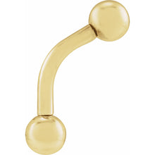 Load image into Gallery viewer, 14K Gold 3mm Internally Threaded Eyebrow Barbell In Multiple Colors
