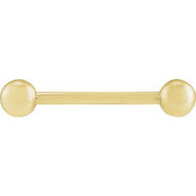 Load image into Gallery viewer, 14K Gold 4mm Straight Internally Threaded Tongue Barbell In Multiple Colors
