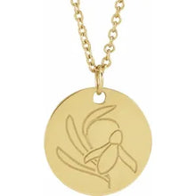 Load image into Gallery viewer, 14K Yellow Gold Jan-Dec Birth Month Flower Disc 16-18&quot; Necklace
