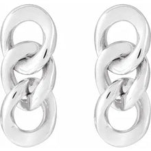 Load image into Gallery viewer, Sterling Silver Curb Chain Link Earrings
