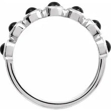 Load image into Gallery viewer, Sterling Silver Cabochon Natural Onyx Stackable Ring - Sizes 6-8
