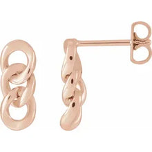 Load image into Gallery viewer, 14K Gold Curb Chain Link Earrings In Multiple Colors
