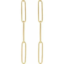 Load image into Gallery viewer, 14K Gold Paperclip-Style Earrings In Multiple Colors
