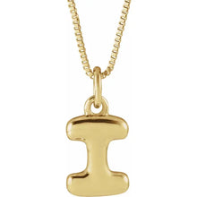 Load image into Gallery viewer, 14K Yellow Gold Bubble Initial 18&quot; Necklace
