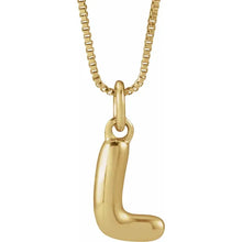 Load image into Gallery viewer, 14K Yellow Gold Bubble Initial 18&quot; Necklace
