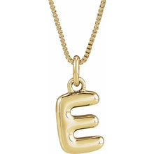 Load image into Gallery viewer, 14K Yellow Gold Bubble Initial 18&quot; Necklace
