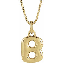 Load image into Gallery viewer, 14K Yellow Gold Bubble Initial 18&quot; Necklace
