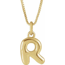 Load image into Gallery viewer, 14K Yellow Gold Bubble Initial 18&quot; Necklace
