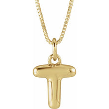Load image into Gallery viewer, 14K Yellow Gold Bubble Initial 18&quot; Necklace
