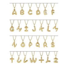 Load image into Gallery viewer, 14K Yellow Gold Bubble Initial 18&quot; Necklace
