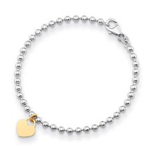 Load image into Gallery viewer, 14k Gold Beaded Bracelets with Heart Charms In Multiple Colors
