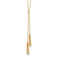 Load image into Gallery viewer, 14K Yellow Gold Sliding Chain with Tassels 30&quot; Necklace
