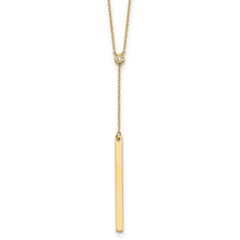 Load image into Gallery viewer, 14K Yellow Gold Polished Diamond Bar Y-Drop 16&quot; with 2&quot; ext. Necklace
