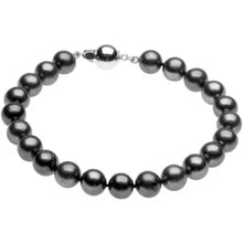 Load image into Gallery viewer, Sterling Silver Cultured Black Freshwater Pearl 7 3/4&quot; Bracelet
