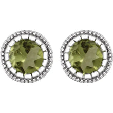 Load image into Gallery viewer, Jan-Dec 14K White Gold Natural BIRTHSTONE Stud Earrings

