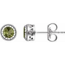 Load image into Gallery viewer, Jan-Dec 14K White Gold Natural BIRTHSTONE Stud Earrings
