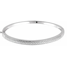 Load image into Gallery viewer, 14K White Gold 1cttw Natural Diamond Pavé 7&quot; Bracelet
