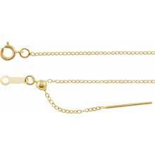 Load image into Gallery viewer, 14K Gold 1.1mm Adjustable Threader Cable 16-22&quot; Chain In Multiple Colors
