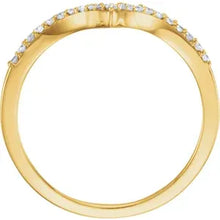 Load image into Gallery viewer, 14K Gold 1/6cttw Natural Diamond &#39;V&#39; Ring In Multiple Colors, Size 6-8
