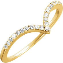 Load image into Gallery viewer, 14K Gold 1/6cttw Natural Diamond &#39;V&#39; Ring In Multiple Colors, Size 6-8
