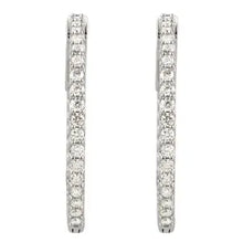 Load image into Gallery viewer, 14K Gold 26.5mm 1cttw Natural Diamond Inside-Outside Hinged Hoop Earrings In Multiple Colors
