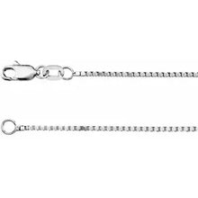 Load image into Gallery viewer, Rhodium-Plated Sterling Silver 1mm Box Chain In Multiple Lengths
