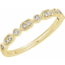 Load image into Gallery viewer, 14K Gold 1/8cttw Natural Diamond Stackable Ring In Multiple Colors - Sizes 6-8
