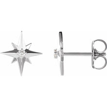Load image into Gallery viewer, Sterling Silver .03cttw Natural Diamond Star Earrings
