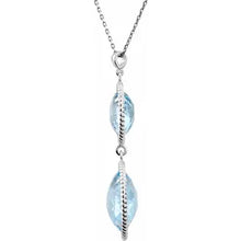 Load image into Gallery viewer, Sterling Silver Natural Sky Blue Topaz Two-Stone 18&quot; Necklace
