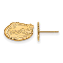 Load image into Gallery viewer, Sterling Silver Gold-plated LogoArt University of Florida Gator Extra Small Post Earrings
