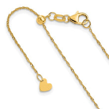 Load image into Gallery viewer, 10k Gold Adjustable Singapore 0.90mm 22&quot; Chain In Multiple Colors
