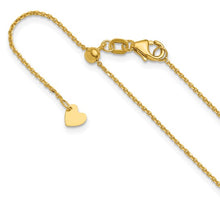 Load image into Gallery viewer, 10K Gold Adjustable 1.1mm Diamond Cut Cable 22&quot; Chain In Multiple Colors
