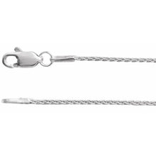 Load image into Gallery viewer, Rhodium-Plated Sterling Silver 1mm Wheat Chain In Multiple Lengths
