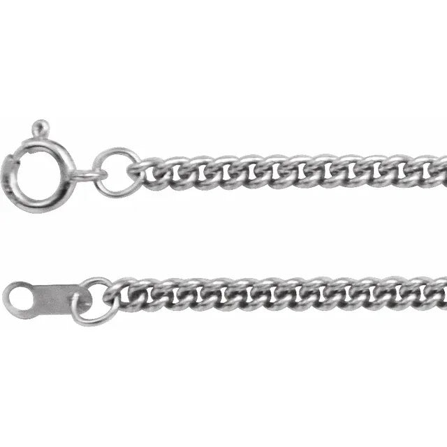 Sterling Silver 2.25mm Curb Chain In Multiple Lengths